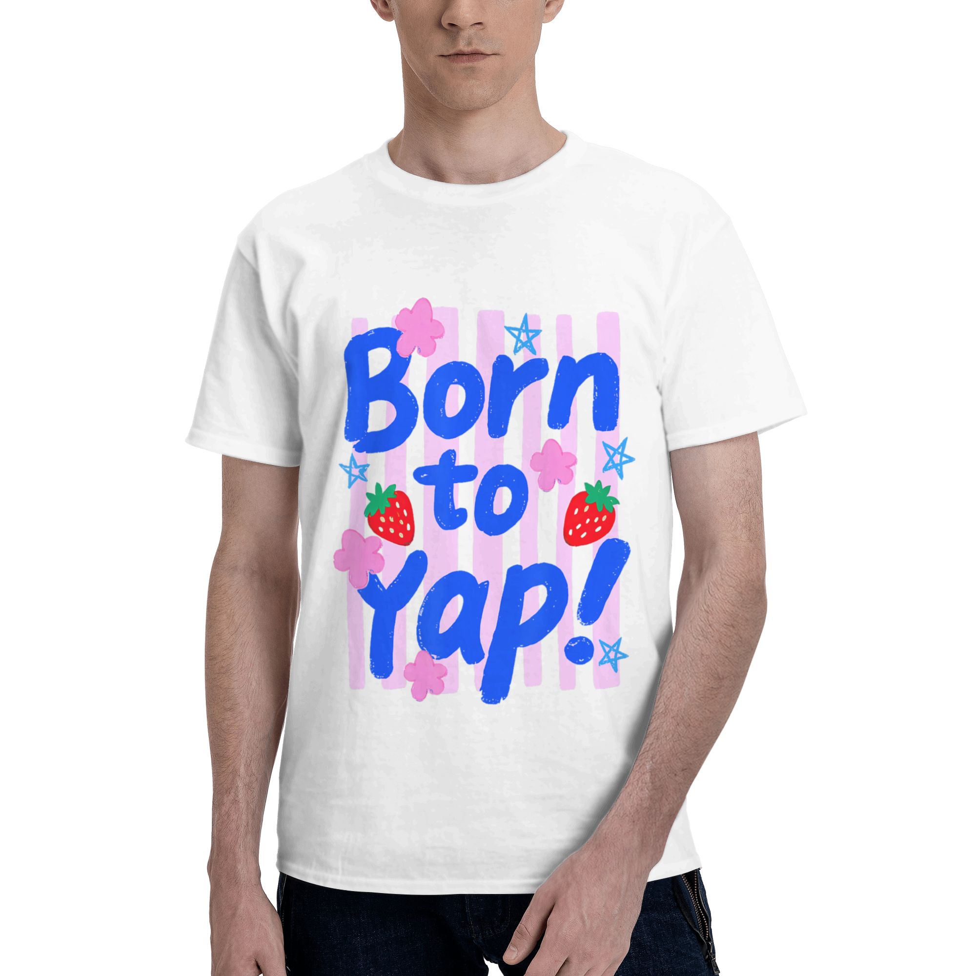 Vintage Fashion Gen Z - Camiseta masculina preppy born to yap