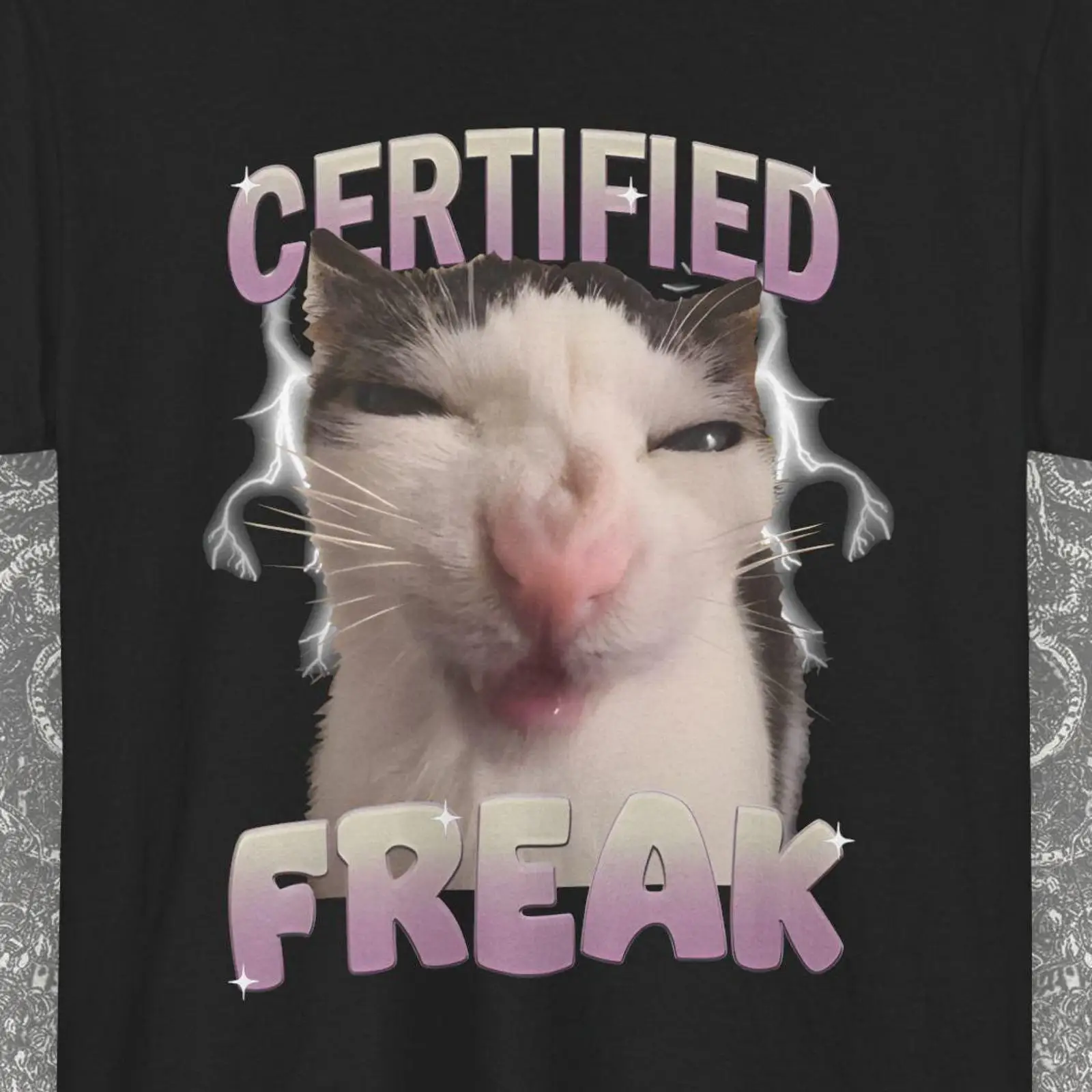 Vintage Fashion Gen Z - Camiseta Certificada com Meme de Gato
