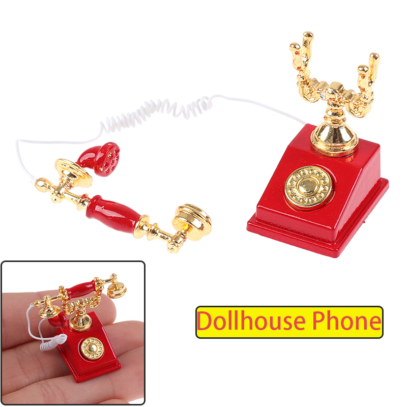 Vintage Fashion Houses - 1:12 telefone vintage casa de bonecas