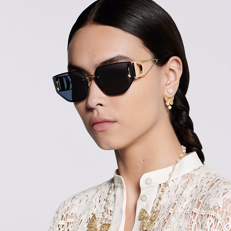 Vintage Fashion Brand Names - Óculos de sol feminino metal oco
