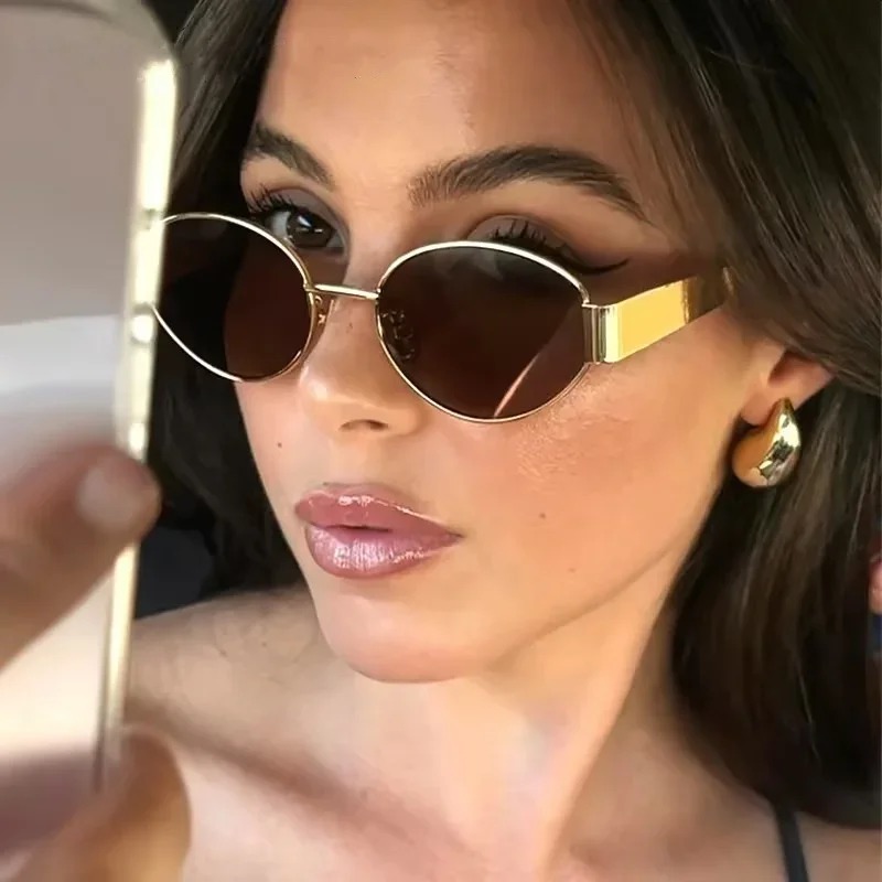 Vintage Fashion De - Óculos de Sol Metálicos Avançados, Estilo