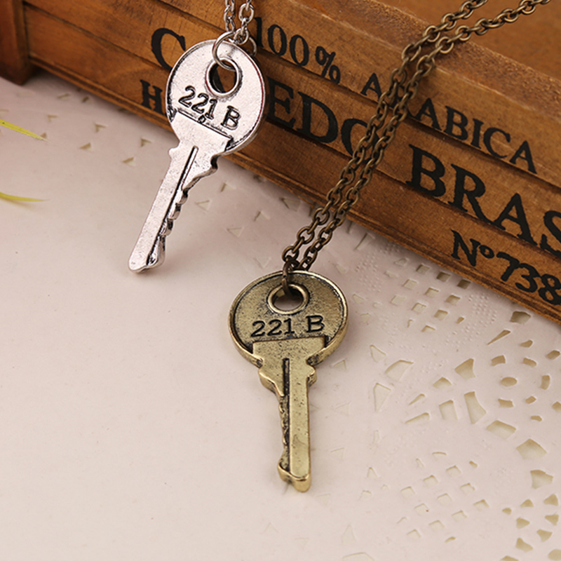 Vintage Fashion Houses - Sherlock 221b casa chave colar cor