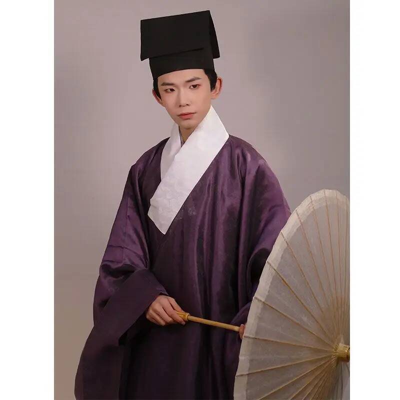 Vintage Fashion Dresses - Hanfu tradicional flor escura gaze manga