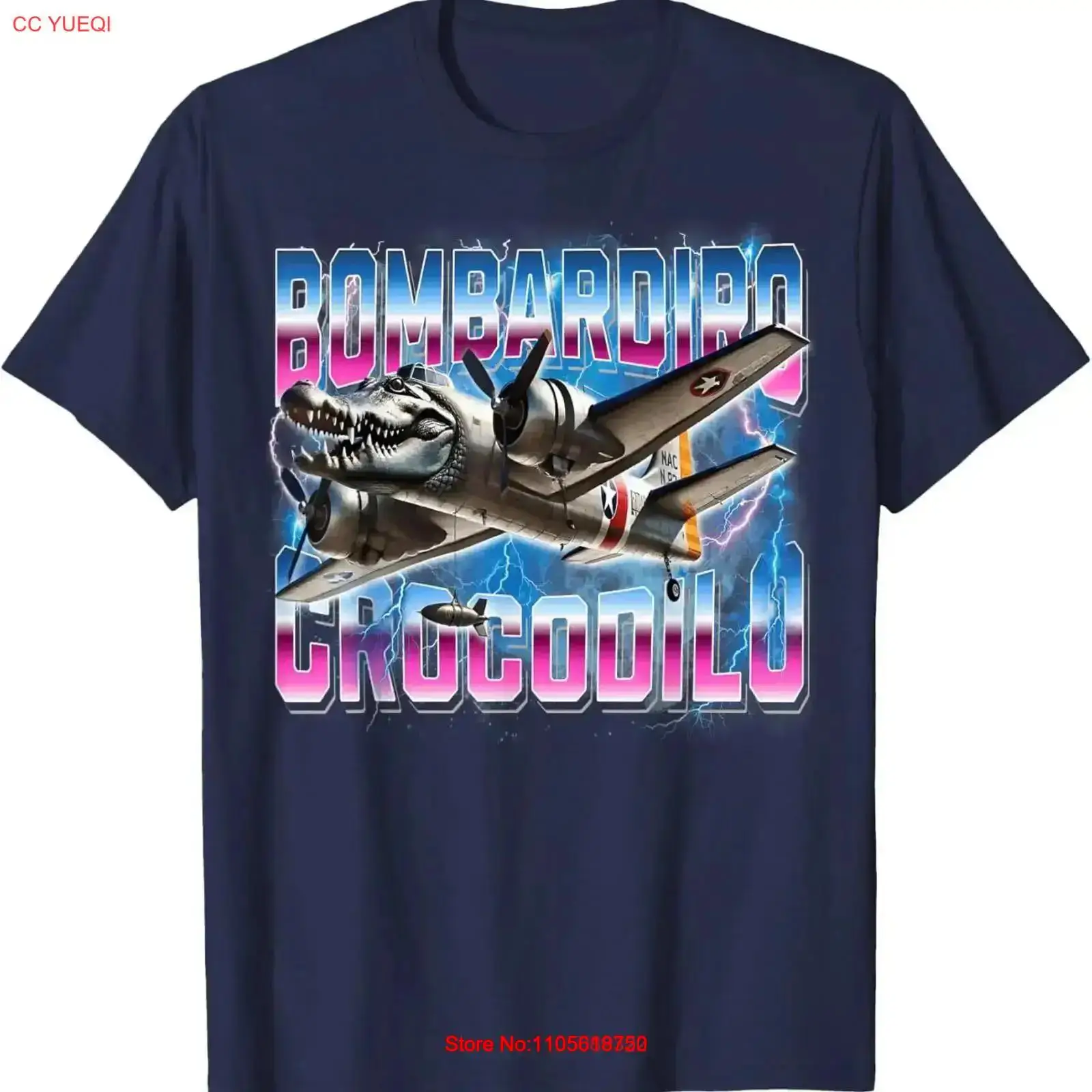 Vintage Fashion Gen Z - Camiseta Bombardiro Crocodilo Italian Brainrot Engraçada