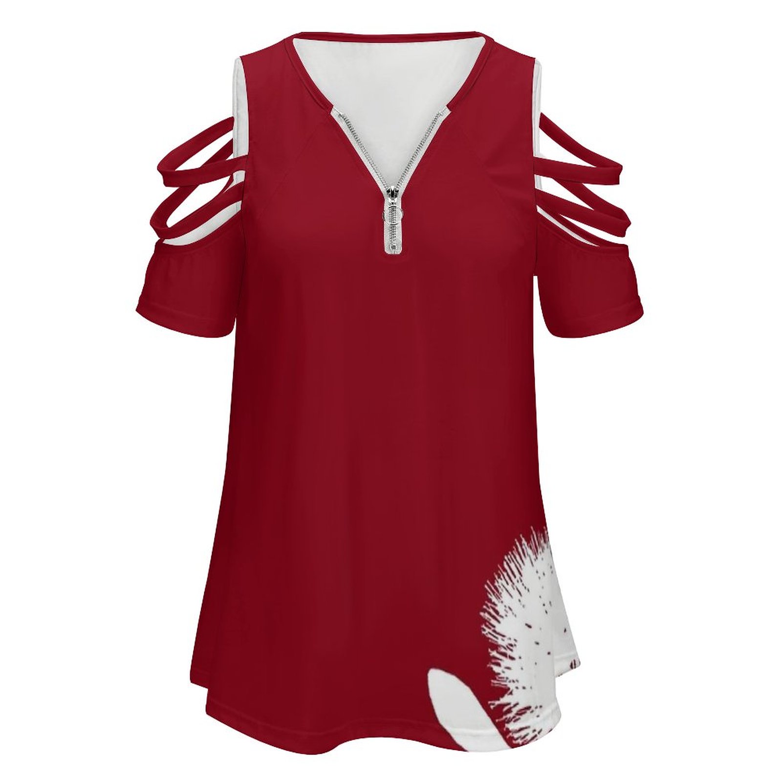 Pohutukawa-branco sobre vermel - Vintage Fashion Nz avaliação e preço