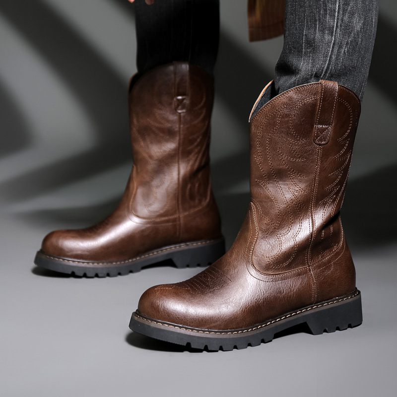 Moda masculina botas de cowboy - Vintage Fashion De avaliação e preço
